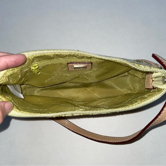XOXO Y2K lime green tan mini shoulder bag purse inner zipper pocket 90s 2000s - Picture 9 of 12